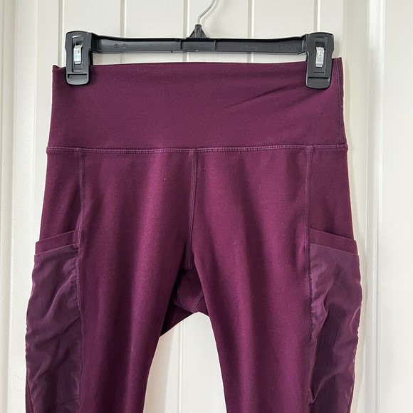 Fabletics Purple Wide Waistband Mid Rise Yoga Leggings Size Small 22” Inseam - Picture 4 of 11